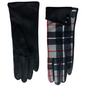 Check Gloves with Double Button Sleeve